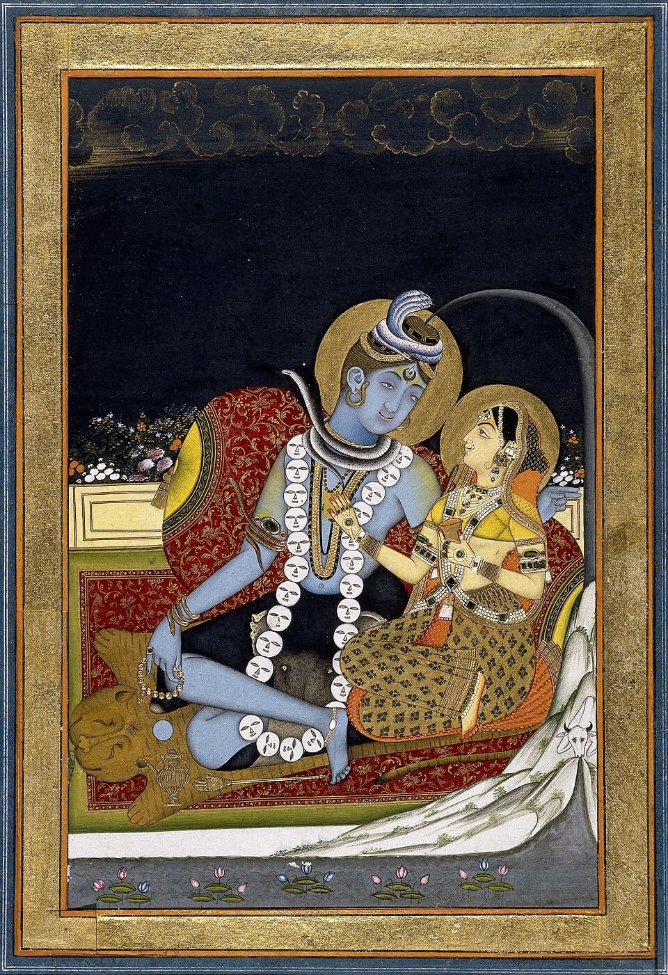 6 Siva and Parvati seated on a terrace. 1800 circa BM