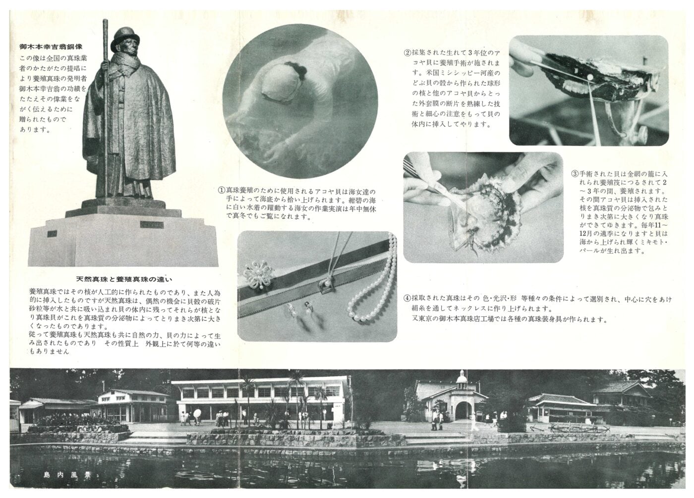 日本のジュエリー:明治時代から現代まで 6 Pamphlet of Mikimoto Pearl Island Japan 1959 back side