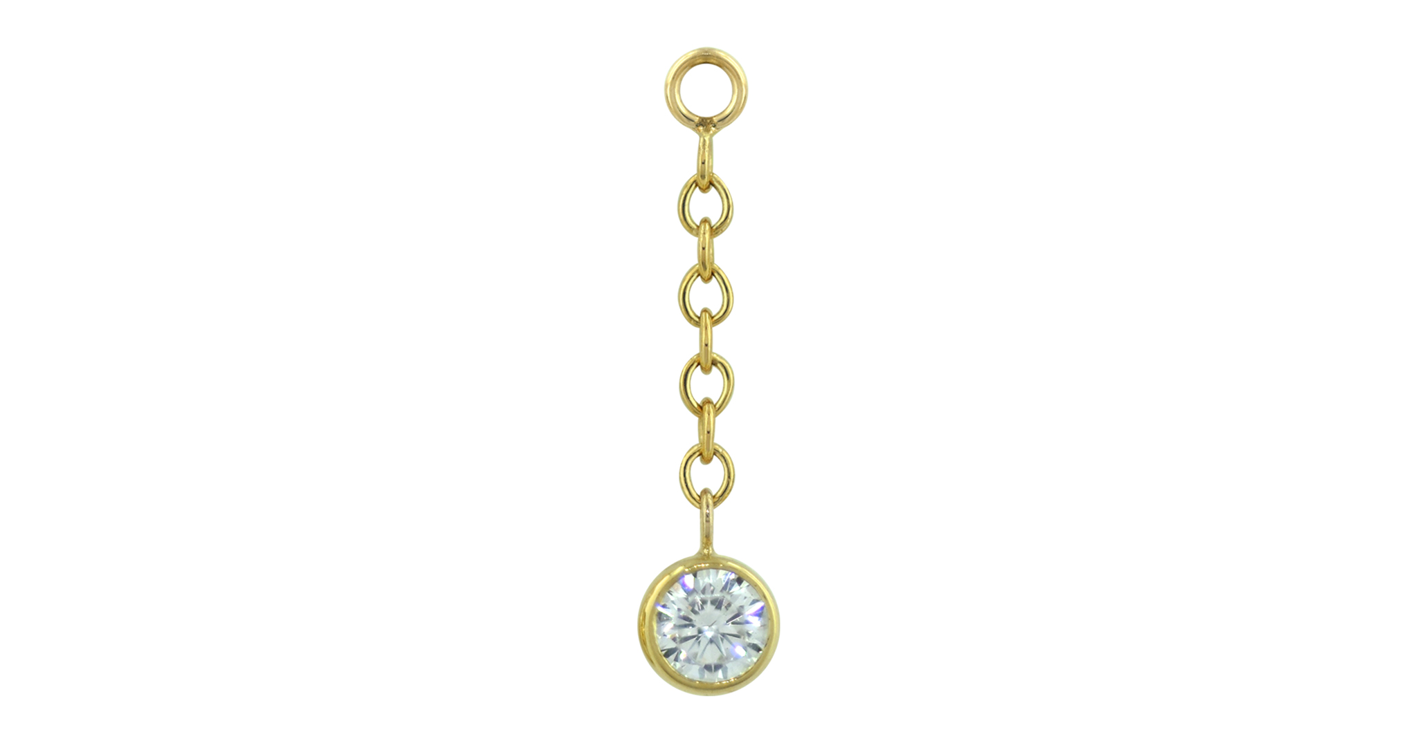Bezel Faceted Drop Charm