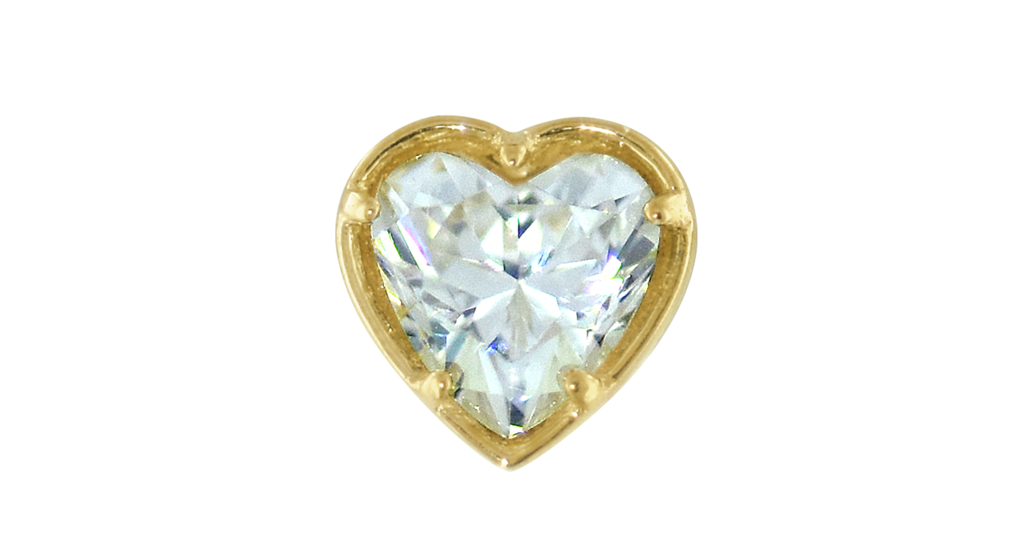 Bezel Heart Gem Ends