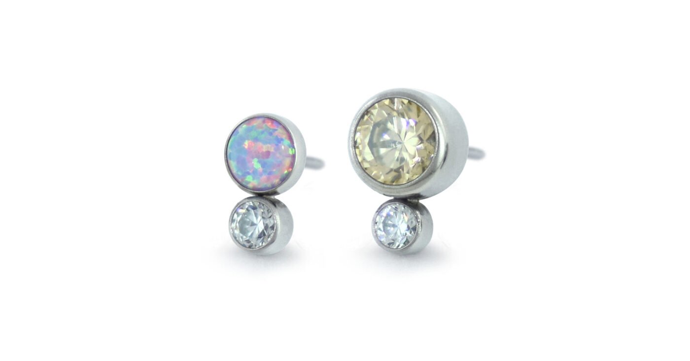 Bezel-set Two Gem Cluster