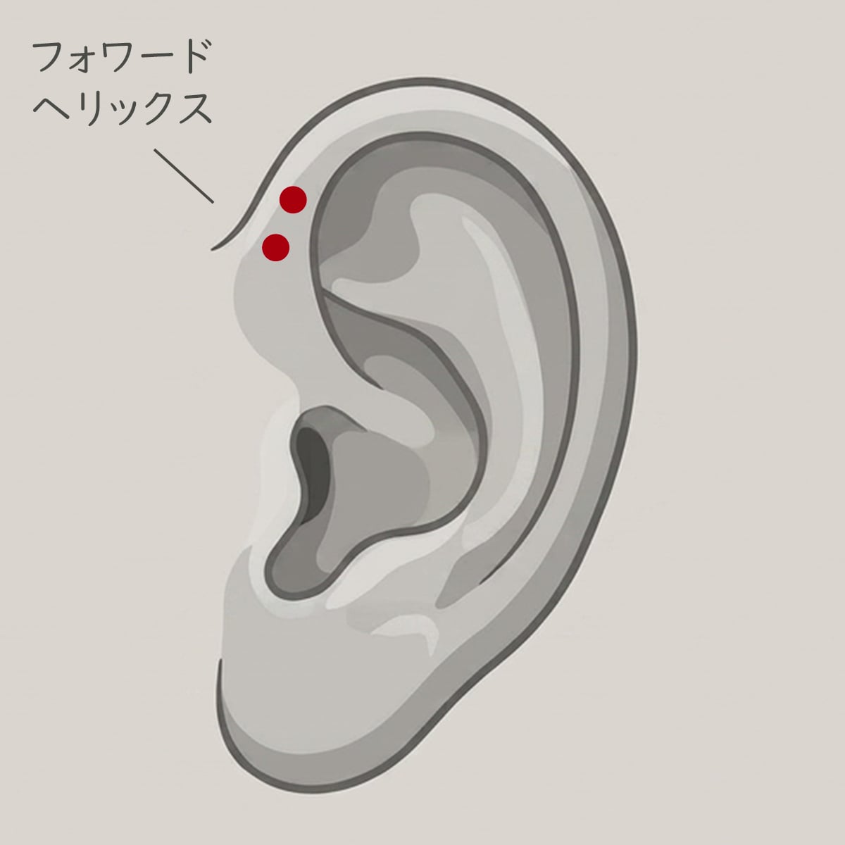 フォワードヘリックス ピアッシング