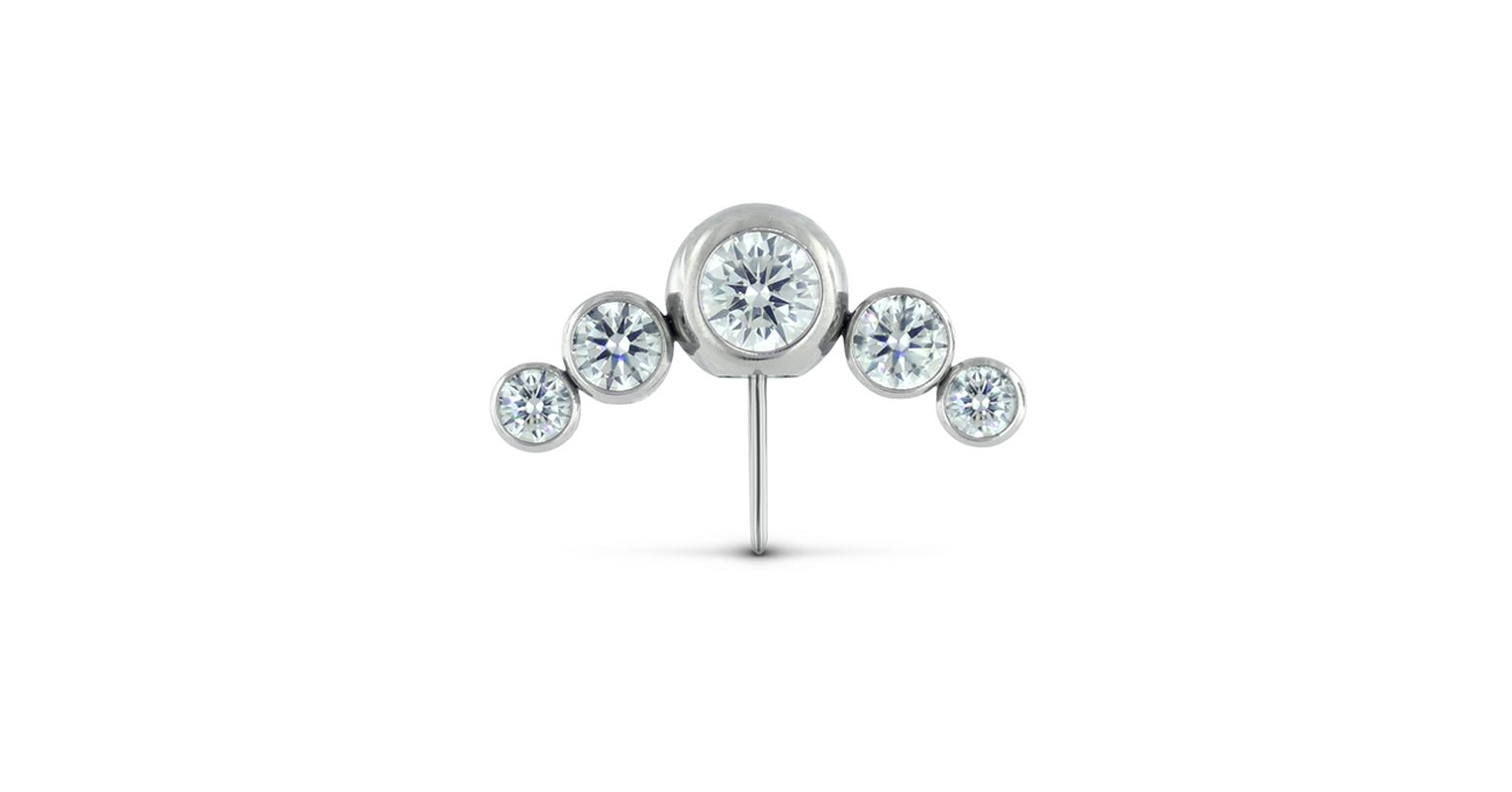 ファセット サイドジェムクラスターエンド 147 Faceted Side Gem Cluster Ends