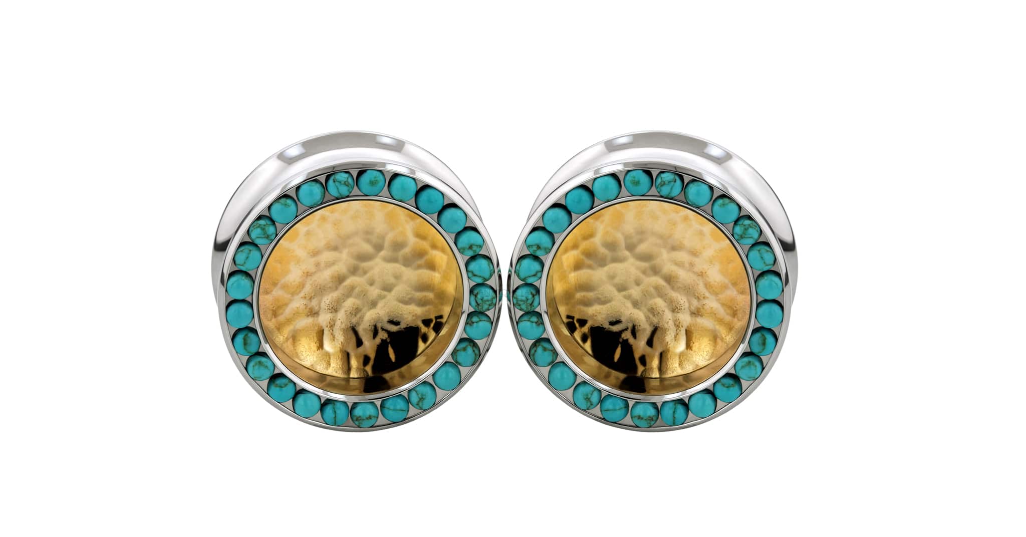 Gemmed Floating Hammered Eyelets