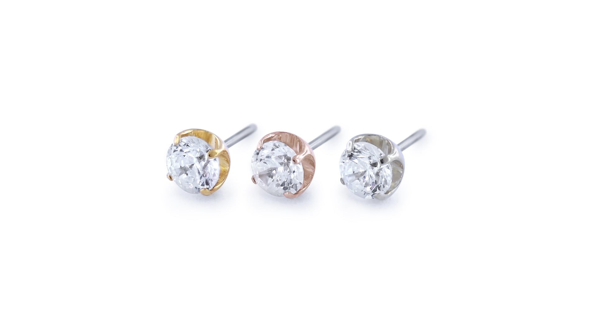 18K Prong Set Gem Ends