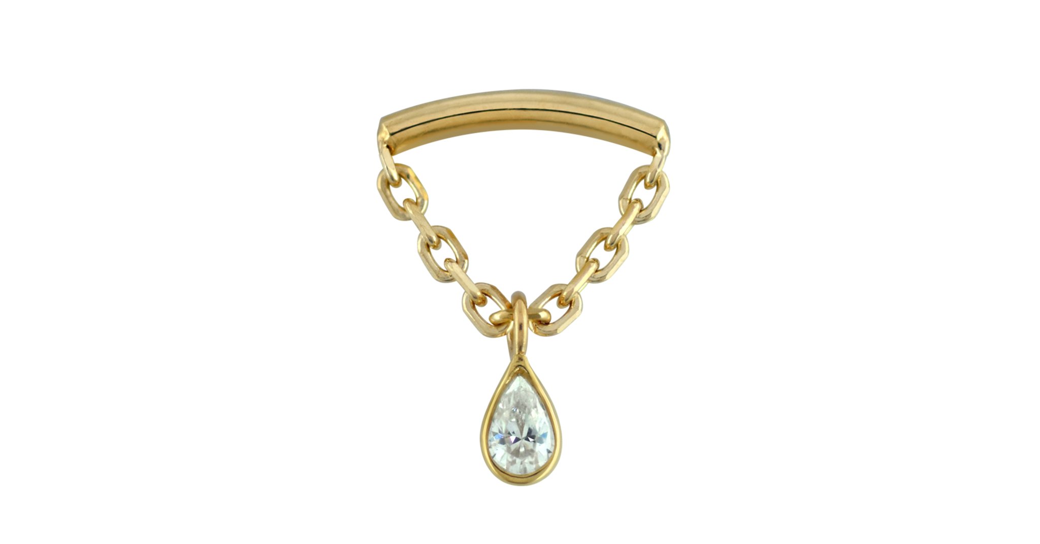 Helix Drape with Bezel Pear Charm Ends