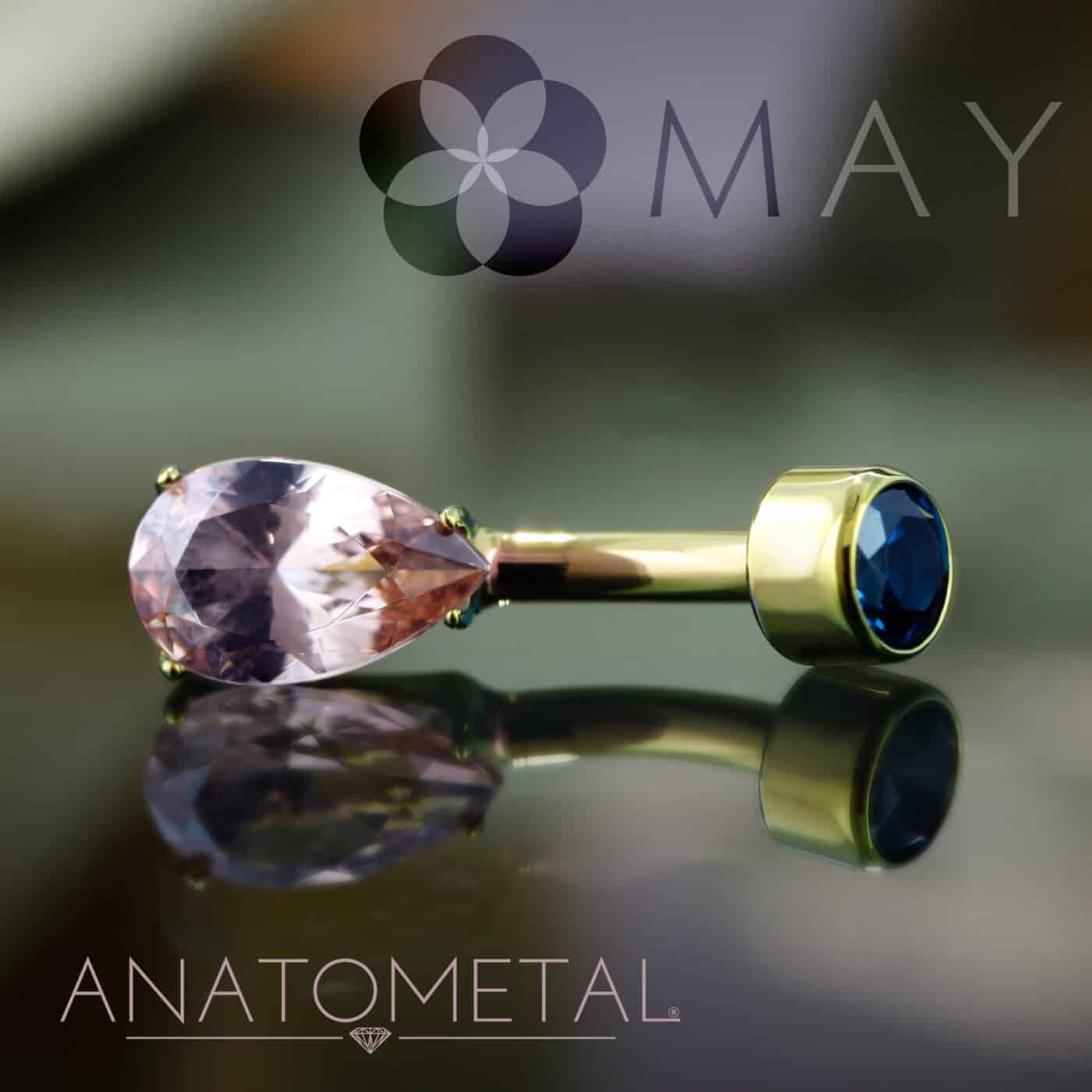 ボディピアスジュエリー:バーベル入門 14 ぺアカットナベルカーブ