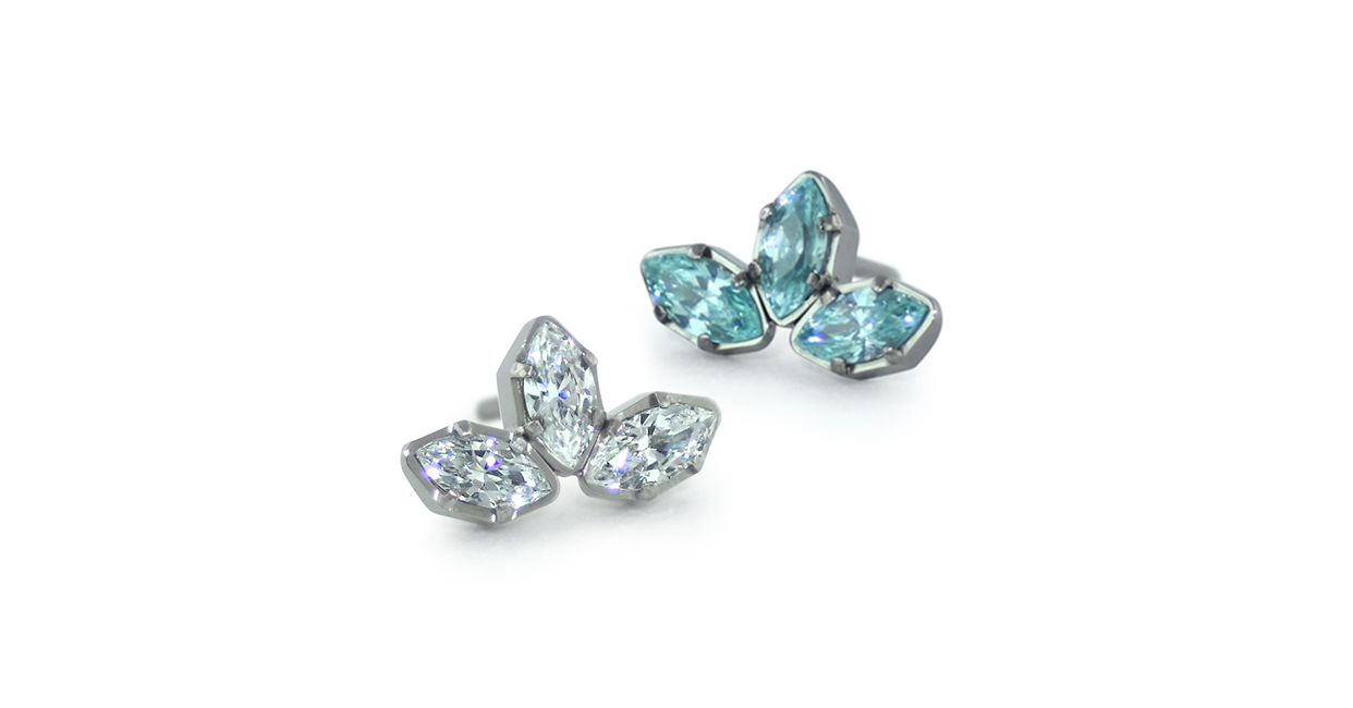 Neometal Marquise Cut Gem Fan Cluster Ends
