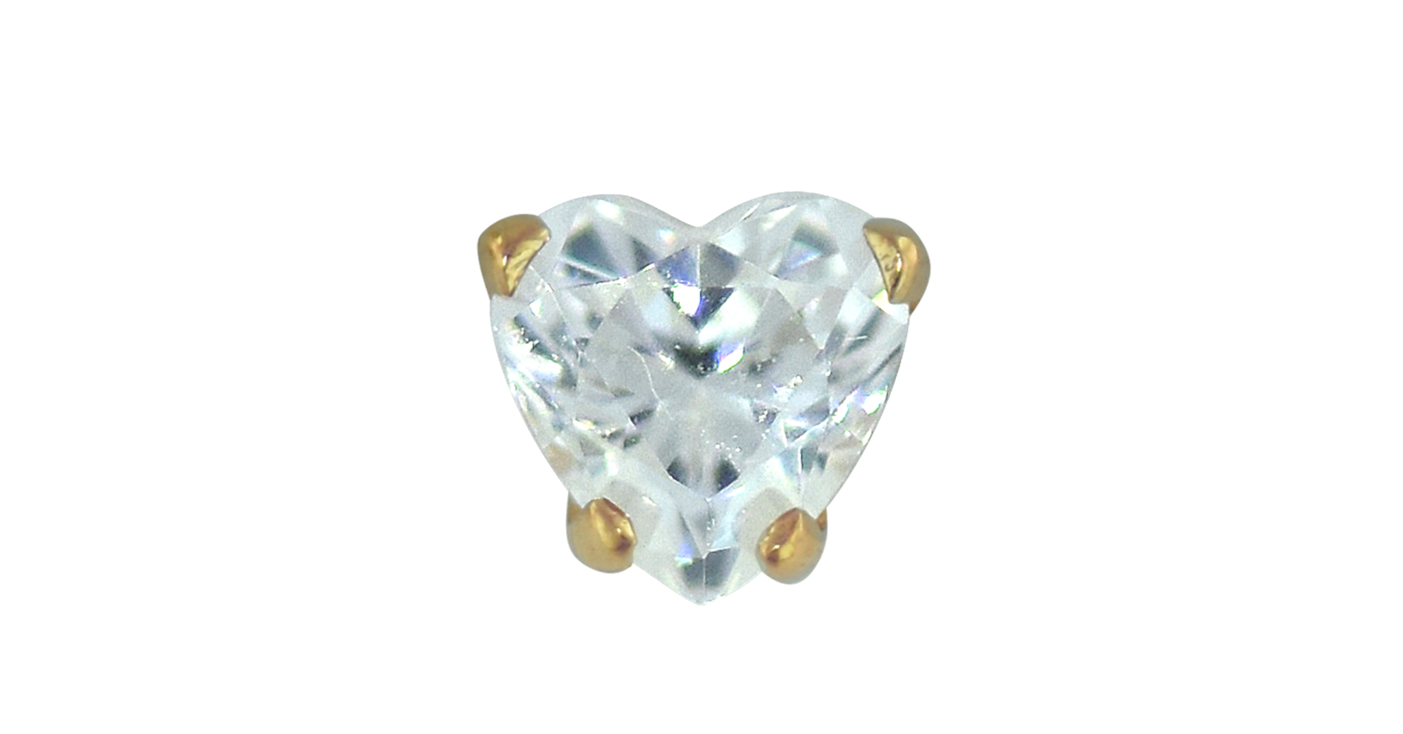 Prong Heart Gem Ends