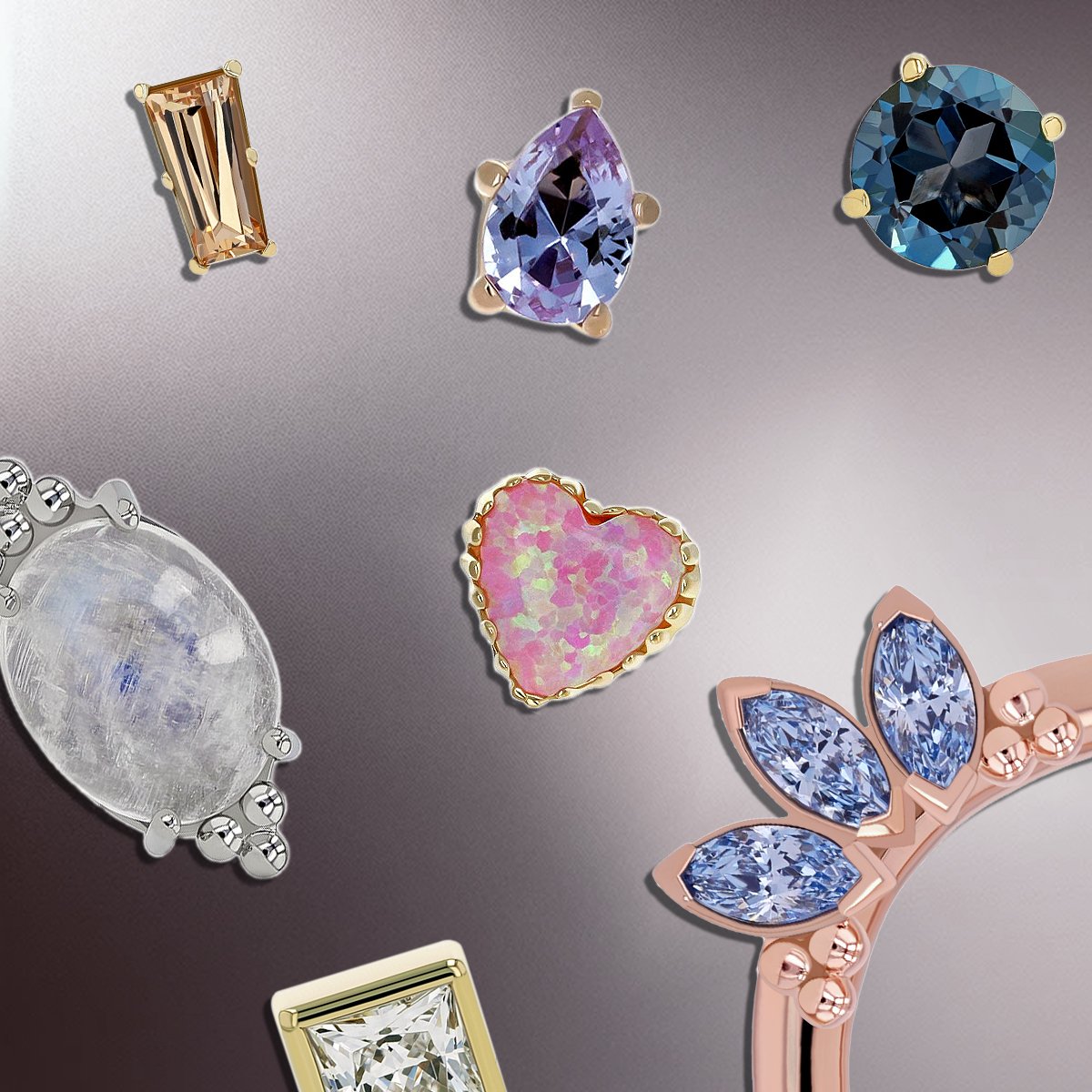 専用です♡新作♡高品質ジェット×モリオン宝石カット ダイヤモンド ファンシーシェイプ ロゼンジカット 0.13ct