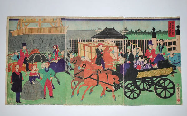 日本のジュエリー:明治時代から現代まで 2 浮世絵明治時代の馬車